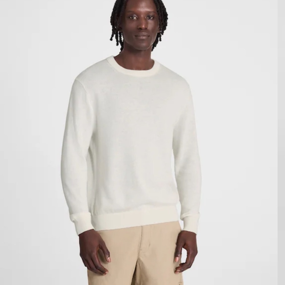 Madewell Crewneck Sweater in Lightweight Cotton-Linen Blend